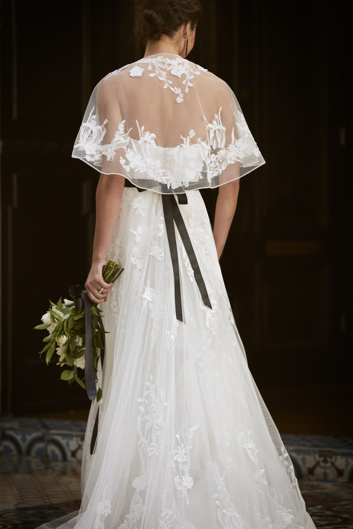 david's bridal cape dress