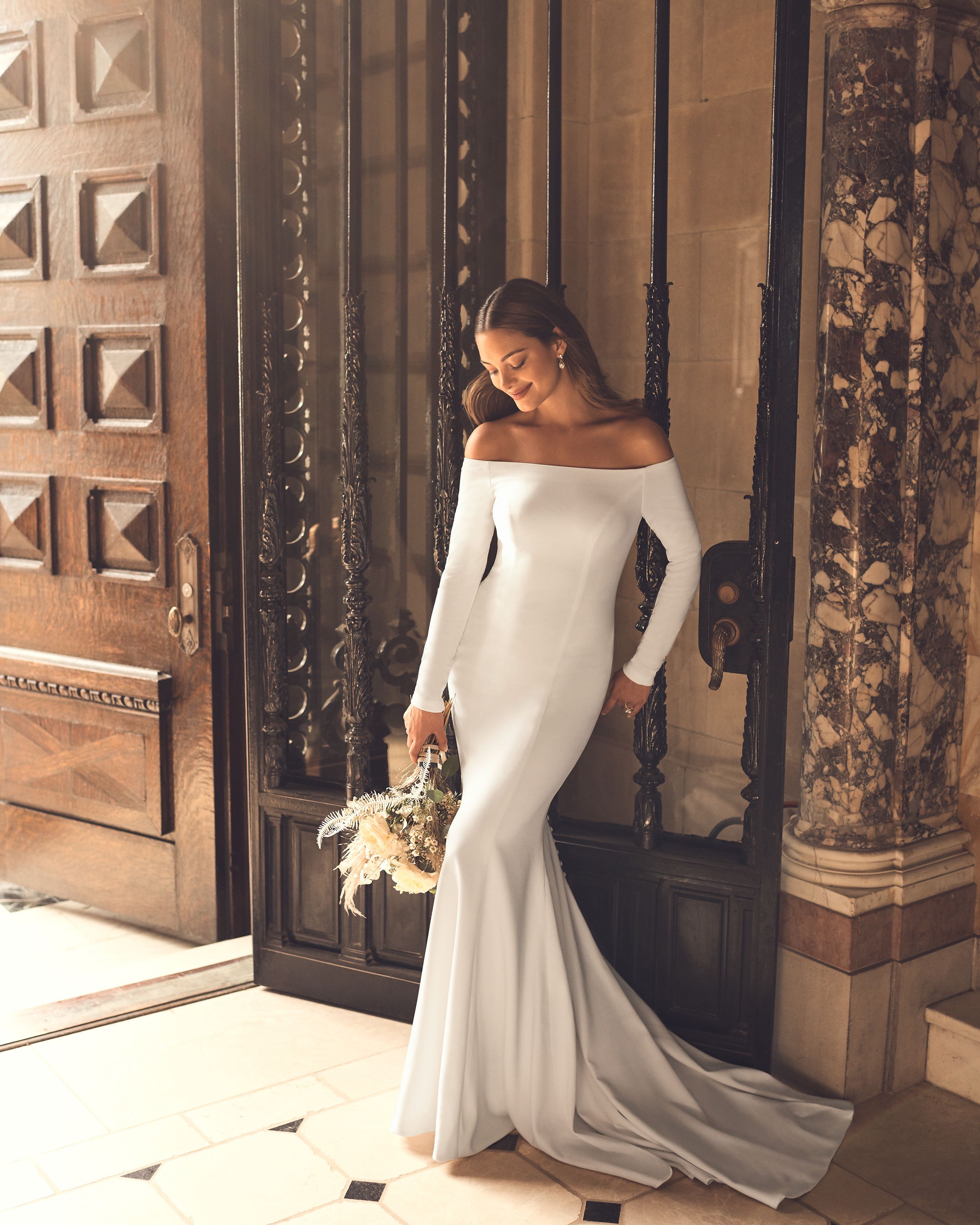 long white dress for beach wedding